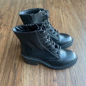 NEW A New Day Brie Combat Boots - Crocodile Black